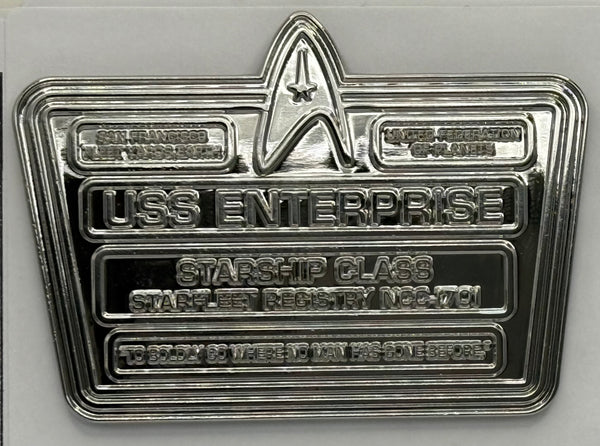 Star Trek DEDICATION PLAQUE # U.S.S. ENTERPRISE (KELVIN)