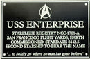 Star Trek DEDICATION PLAQUE